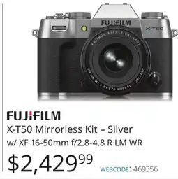 Vistek FUJIFILM X-T50 Mirrorless Kit – Silver w/ XF 16-50mm f/2.8-4.8 R LM WR offer