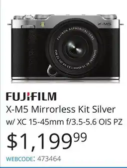 Vistek FUJIFILM X-M5 Mirrorless Kit Silver w/ XC 15-45mm f/3.5-5.6 OIS PZ offer