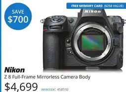 Vistek Nikon Z 8 Full-Frame Mirrorless Camera Body offer