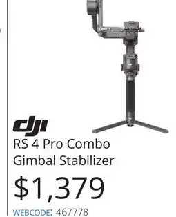 Vistek DJI RS 4 Pro Combo Gimbal Stabilizer offer