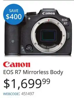 Vistek Canon EOS R7 Mirrorless Body offer
