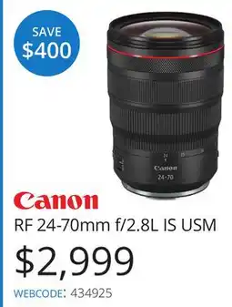 Vistek Canon RF 24-70mm f/2.8L IS USM offer