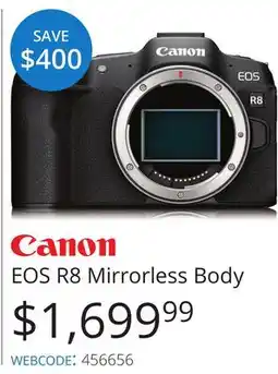 Vistek Canon EOS R8 Mirrorless Body offer