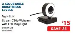Visions Electronics Stream 720p Webcam with LED Ring Light offer