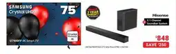 Visions Electronics SAMSUNG Crystal UHD U7900FF 4K Smart TV 75 offer