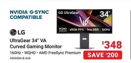 Visions Electronics LG AUS UltraGear 34 VA Curved Gaming Monitor offer