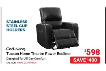 Visions Electronics CORLIVING Tucson Home Theatre Power Recliner offer