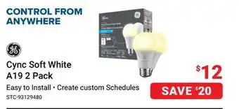 Visions Electronics Cync Soft White A19 2 Pack offer