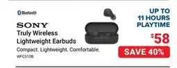 Visions Electronics SONY Truly Wireless Lightweight Earbuds offer