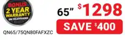 Visions Electronics SAMSUNG QN80F 4K Smart TV 65 offer