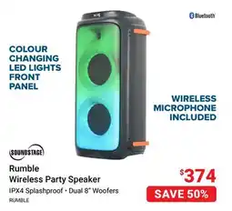 Visions Electronics Soundstage Rumble Wireless Party Speaker offer