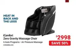 Visions Electronics iComfort Zero Gravity Massage Chair offer