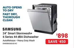 Visions Electronics SAMSUNG 24 Smart Stormwash+ 6 Series 44 dBA Dishwasher offer