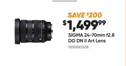 Henry's SIGMA 24-70mm f2.8 DG DN II Art Lens offer