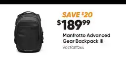 Henry's Manfrotto Advanced Gear Backpack III offer