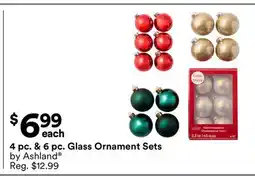 Michaels 4 pc. & 6 pc. Glass ornament Sets by Ashland offer
