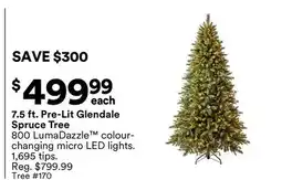 Michaels 7.5 ft. Pre-Lit Glendale Spruce Tree offer
