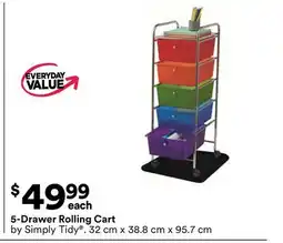 Michaels 5-Drawer Rolling Cart by Simply Tidy offer