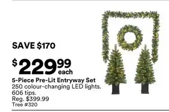 Michaels 5-Piece Pre-Lit entryway Set offer