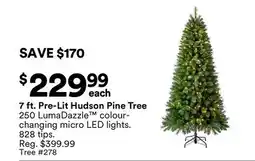 Michaels 7 ft. Pre-Lit Hudson Pine Tree offer