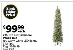 Michaels 7 ft. Pre-Lit Cashmere Pencil Tree offer