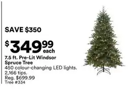 Michaels 7.5 ft. Pre-Lit Windsor Spruce Tree offer