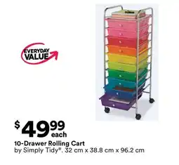 Michaels 10-Drawer Rolling Cart by Simply Tidy offer