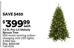 Michaels 7.5 ft. Pre-Lit melody Spruce Tree offer