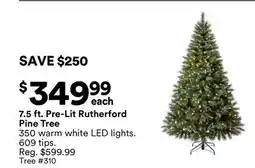 Michaels 7.5 ft. Pre-Lit rutherford Pine Tree offer