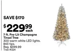 Michaels 7 ft. Pre-Lit Champagne Tinsel Tree offer