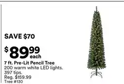 Michaels 7 ft. Pre-Lit Pencil Tree offer