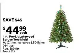 Michaels 4 ft. Pre-Lit Lakewood Spruce Tree multi offer