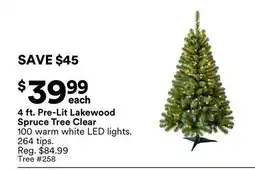 Michaels 4 ft. Pre-Lit Lakewood Spruce Tree Clear offer