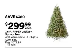 Michaels 7.5 ft. Pre-Lit Jackson Spruce Tree offer