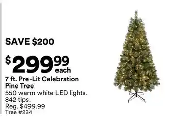 Michaels 7 ft. Pre-Lit Celebration Pine Tree offer