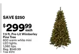 Michaels 7.5 ft. Pre-Lit Wimberley Pine Tree offer