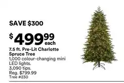 Michaels 7.5 ft. Pre-Lit Charlotte Spruce Tree offer