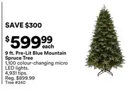 Michaels 9 ft. Pre-Lit Blue mountain Spruce Tree offer