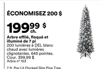 Michaels Arbre effilé, floqué et illuminé de 7 pi offer