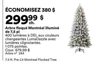 Michaels Arbre floqué Montréal illuminé de 7,5 pi offer