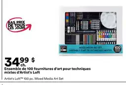 Michaels Ensemble de 100 fournitures d'art pour techniques mixtes d'Artist's Loft offer
