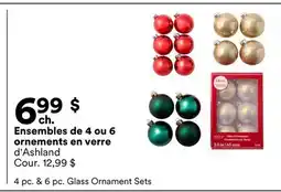 Michaels Ensembles de 4 ou 6 ornements en verre d'Ashland offer