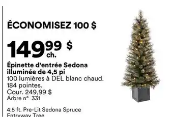 Michaels Épinette d'entrée Sedona illuminée de 4,5 pi offer