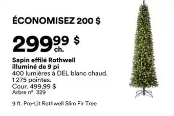 Michaels Sapin effilé Rothwell illuminé de 9 pi offer
