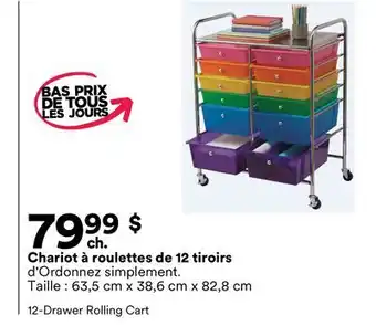 Michaels Chariot à roulettes de 12 tiroirs d'Ordonnez simplement offer