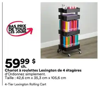 Michaels Chariot à roulettes Lexington de 4 étagères d'Ordonnez simplement offer