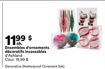 Michaels Ensembles d'ornements décoratifs incassables d'Ashland offer