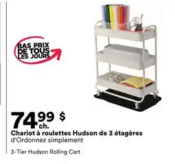 Michaels Chariot à roulettes Hudson de 3 étagères d'Ordonnez simplement offer