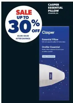 Real Canadian Superstore CASPER ESSENTIAL PILLOW offer