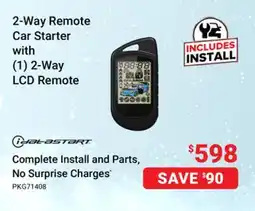 Visions Electronics Command Start 2-Way LCD Remote Starter with up to 3000 feet Range + Install Package offer